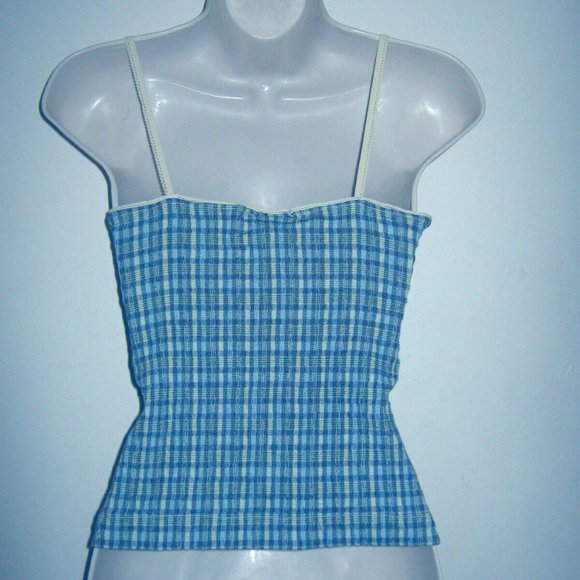 Vintage Madras Stretchy Spaghetti Straps Tank Top - Picture 3 of 13
